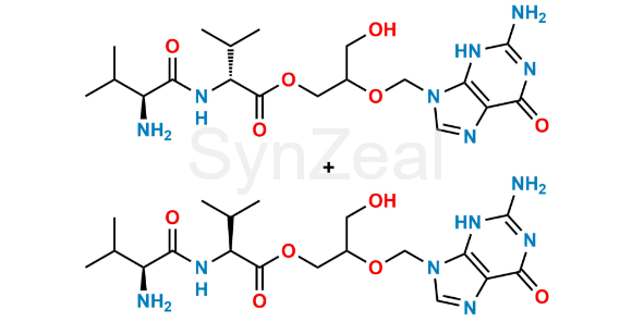 Picture of Valganciclovir N-Valyl Impurity - (Mixture of Amide Diastereoisomer -1 & 2)