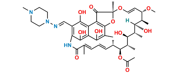 Picture of 25-O-Desacetyl 21-Transacetyl Rifampicin